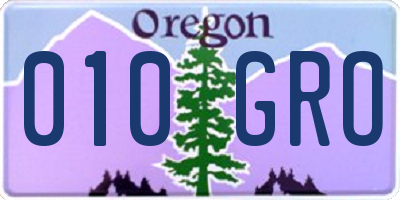 OR license plate 010GRO