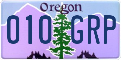 OR license plate 010GRP