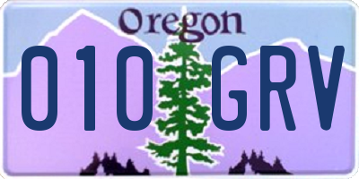 OR license plate 010GRV