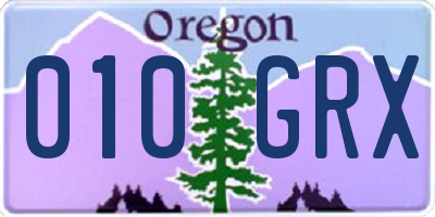 OR license plate 010GRX