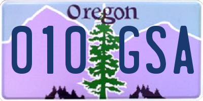OR license plate 010GSA