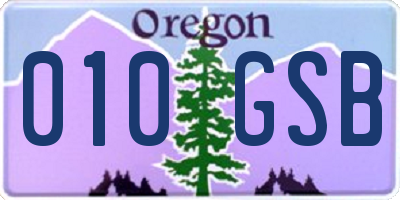 OR license plate 010GSB