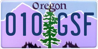 OR license plate 010GSF