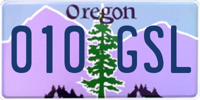 OR license plate 010GSL