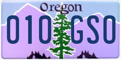 OR license plate 010GSO