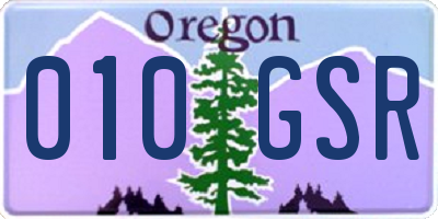 OR license plate 010GSR