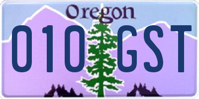 OR license plate 010GST