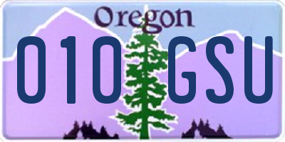 OR license plate 010GSU