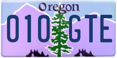 OR license plate 010GTE