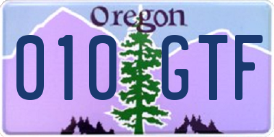 OR license plate 010GTF