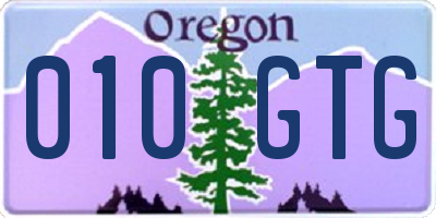 OR license plate 010GTG