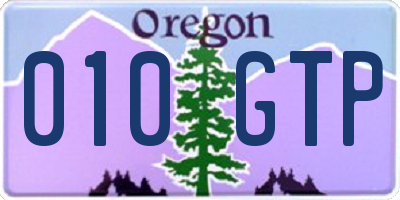 OR license plate 010GTP