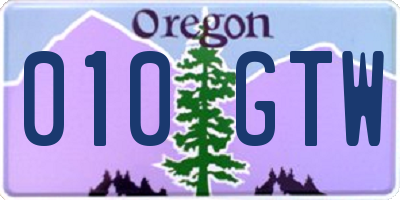 OR license plate 010GTW