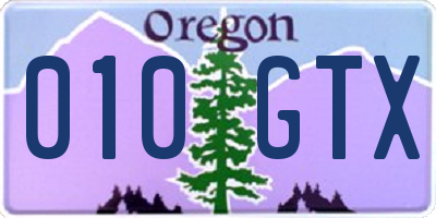 OR license plate 010GTX