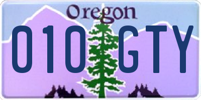 OR license plate 010GTY