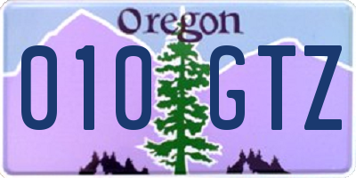 OR license plate 010GTZ