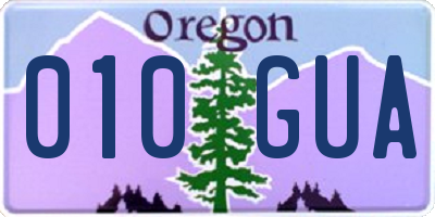 OR license plate 010GUA