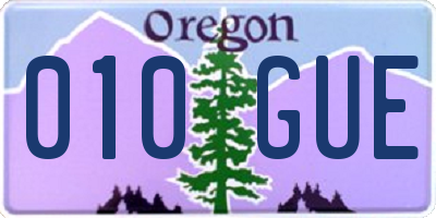 OR license plate 010GUE