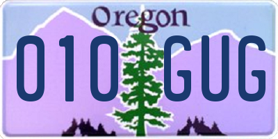 OR license plate 010GUG