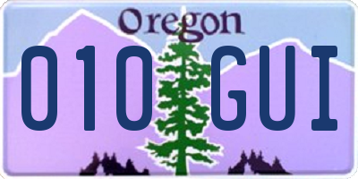 OR license plate 010GUI