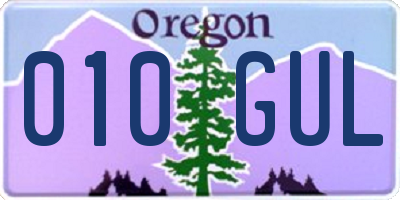 OR license plate 010GUL
