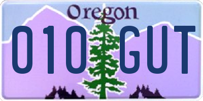 OR license plate 010GUT