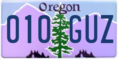 OR license plate 010GUZ