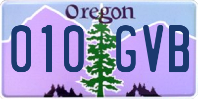 OR license plate 010GVB