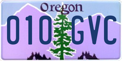 OR license plate 010GVC