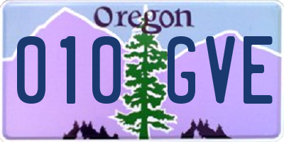 OR license plate 010GVE