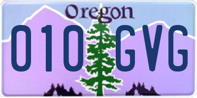 OR license plate 010GVG