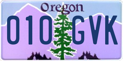 OR license plate 010GVK