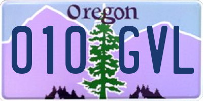 OR license plate 010GVL