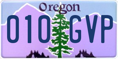 OR license plate 010GVP