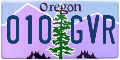 OR license plate 010GVR