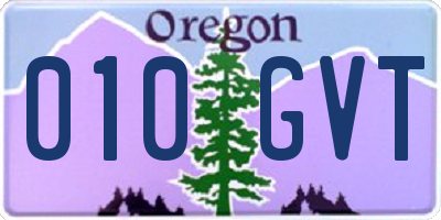 OR license plate 010GVT