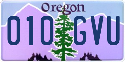 OR license plate 010GVU