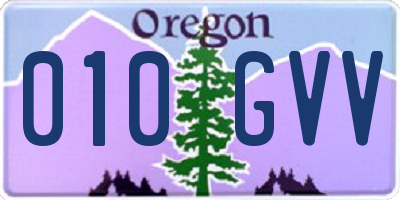 OR license plate 010GVV