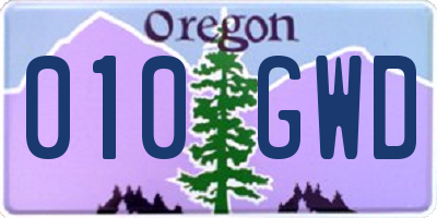 OR license plate 010GWD