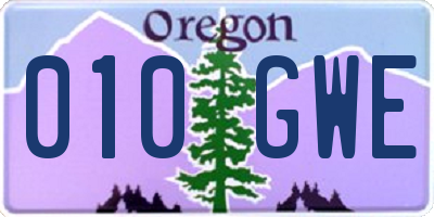 OR license plate 010GWE