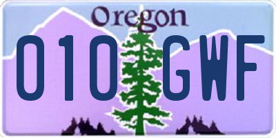 OR license plate 010GWF