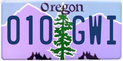 OR license plate 010GWI