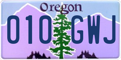 OR license plate 010GWJ