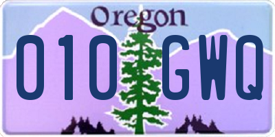 OR license plate 010GWQ
