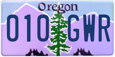 OR license plate 010GWR