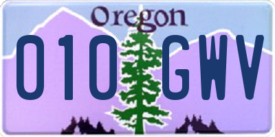 OR license plate 010GWV