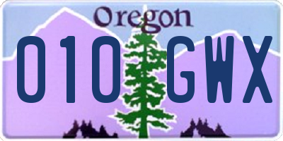 OR license plate 010GWX