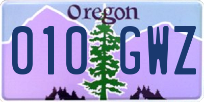 OR license plate 010GWZ