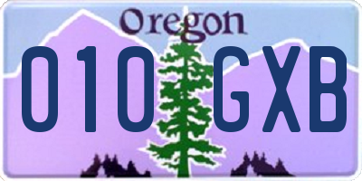 OR license plate 010GXB