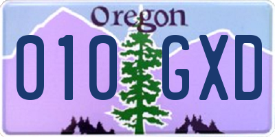 OR license plate 010GXD